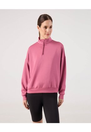 Buzo Unicolor Cuello Alto Para Mujer Rosado Patprimo