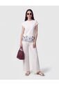 Pantalón Culotte Con Pretina Lisa   Para Mujer Blanco Patprimo de Patprimo