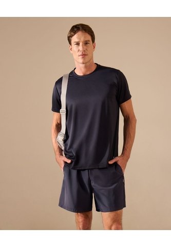Camiseta Deportiva Unicolor   Para Hombre Azul Patprimo Patprimo