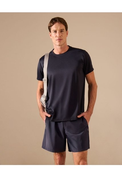 Camiseta Deportiva Unicolor   Para Hombre Azul Patprimo