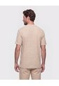 Camiseta Texturizada Cuello Redondo   Para Hombre Beige Patprimo de Patprimo