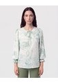 Blusa Con Cuello De Amarre   Para Mujer Verde Patprimo de Patprimo