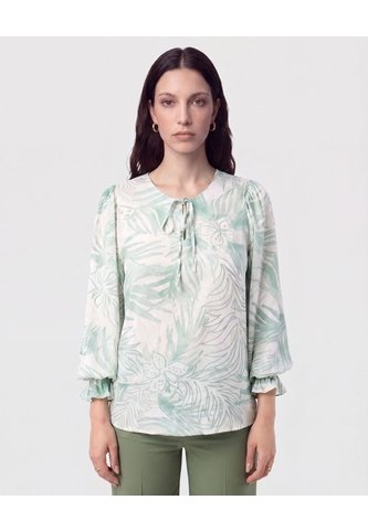 Blusa Con Cuello De Amarre   Para Mujer Verde Patprimo Patprimo