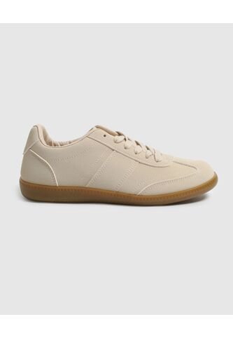 Tenis Casuales Con Suela De Goma   Para Mujer Beige Patprimo Patprimo