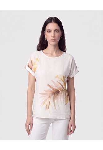 Blusa Manga Doblez Cuello Redondo   Para Mujer Blanco Patprimo Patprimo