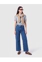 Jeans Corte Culotte De Tiro Alto   Para Mujer Azul Patprimo de Patprimo