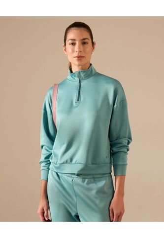 Buzo Unicolor Cuello Alto   Para Mujer Verde Patprimo Patprimo