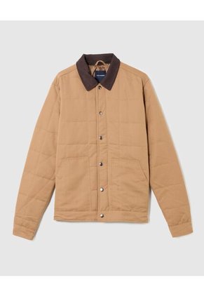 Chaqueta Acolchada Con Pana Para Hombre Café Patprimo