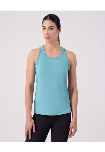 Camiseta Unicolor Deportiva   Para Mujer Azul Patprimo