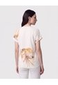 Blusa Manga Doblez Cuello Redondo   Para Mujer Blanco Patprimo de Patprimo