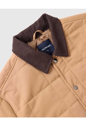 Chaqueta Acolchada Con Pana Para Hombre Café Patprimo