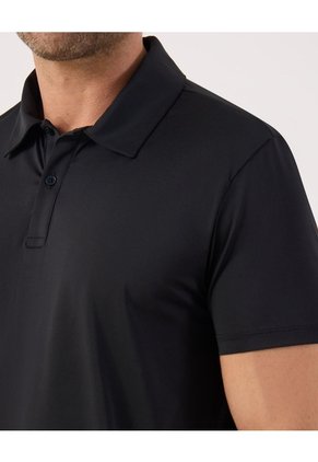 Polo Deportiva Unicolor   Para Hombre Negro Patprimo