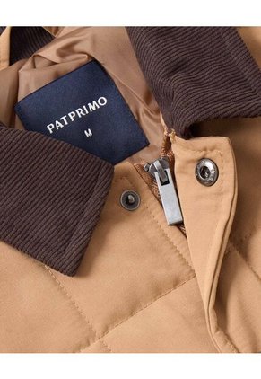 Chaqueta Acolchada Con Pana Para Hombre Café Patprimo
