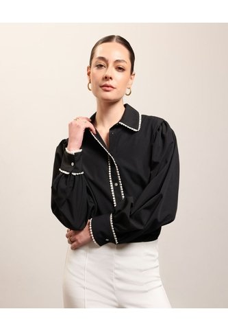 Camisa Unicolor Con Textura   Para Mujer Crudo Patprimo Patprimo