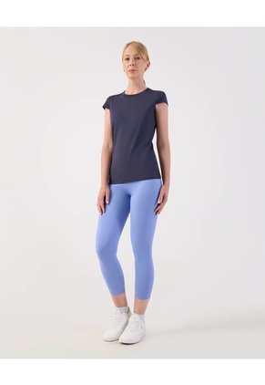 Leggins Capri Con Cortes   Para Mujer Azul Patprimo