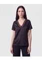 Blusa Unicolor Con Encaje   Para Mujer Negro Patprimo de Patprimo