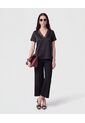 Blusa Unicolor Con Encaje   Para Mujer Negro Patprimo de Patprimo