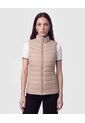 Chaleco Acolchado Con Cierre   Para Mujer Beige Patprimo de Patprimo