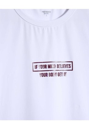 Camiseta Deportiva Estampada  Para Mujer Blanco Patprimo