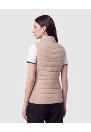 Chaleco Acolchado Con Cierre Para Mujer Beige Patprimo