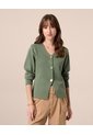 Saco Cárdigan Con Botones Joya   Para Mujer Verde Patprimo de Patprimo