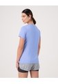 Camiseta Mc Unicolor Corta Con Screen  Para Mujer Azul Patprimo de Patprimo