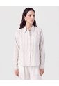 Camisa De Rayas Con Bolsillo   Para Mujer Azul Patprimo de Patprimo