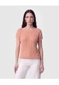 Camiseta En Tejido De Punto Calado   Para Mujer Rosa Patprimo de Patprimo