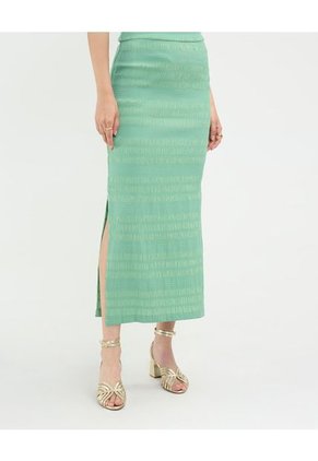 Falda Resortada  Para Mujer Verde Patprimo