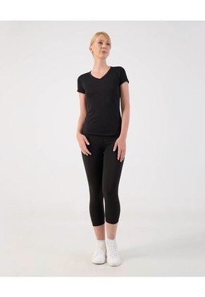 Camiseta Manga Corta Texturizada Para Mujer Negro Patprimo