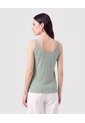 Camiseta De Tiras En Tejido De Punto   Para Mujer Verde Patprimo de Patprimo