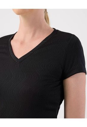 Camiseta Manga Corta Texturizada Para Mujer Negro Patprimo