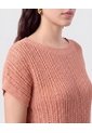 Camiseta En Tejido De Punto Calado   Para Mujer Rosa Patprimo de Patprimo