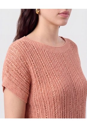 Camiseta En Tejido De Punto Calado   Para Mujer Rosa Patprimo