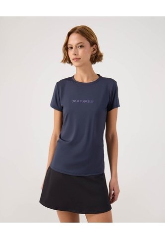 Camiseta Deportiva Con Estampado   Para Mujer Azul Patprimo Patprimo