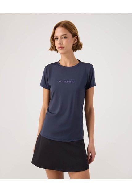 Camiseta Deportiva Con Estampado   Para Mujer Azul Patprimo
