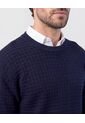 Saco Tejido Cuello Redondo Texturizado   Para Hombre Azul Patprimo de Patprimo