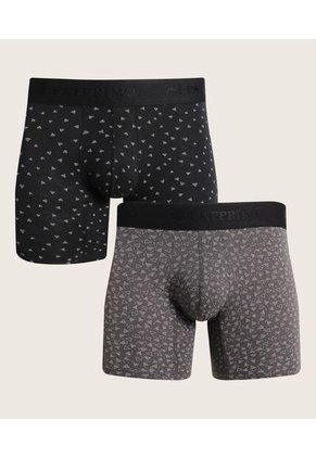 Pack X2 Boxer  Estampados En Algodón  X2 Para Hombre Negro Patprimo