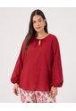 Blusa Bordada Con Cordon   Para Mujer Rojo Patprimo de Patprimo