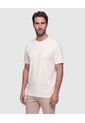 Camiseta Cuello Redondo Manga Corta   Para Hombre Crema Patprimo de Patprimo