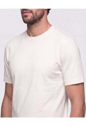 Camiseta Cuello Redondo Manga Corta Para Hombre Crema Patprimo