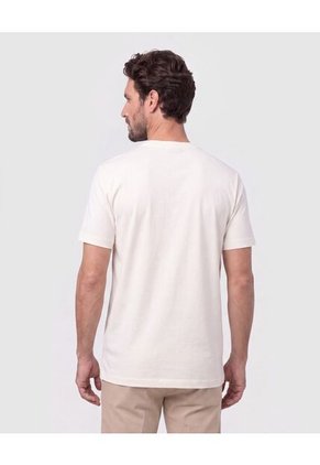 Camiseta Cuello Redondo Manga Corta Para Hombre Crema Patprimo