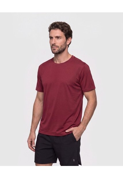 Camiseta Manga Corta Texturizada  Para Hombre Vino Patprimo