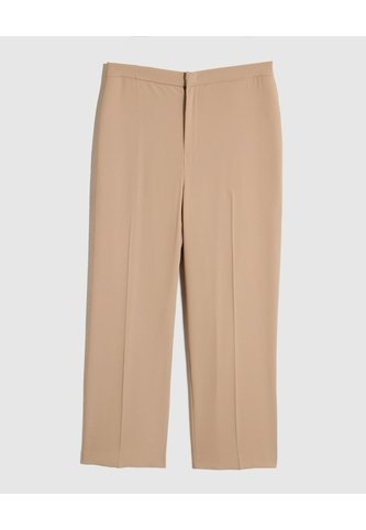 Pantalón Recto Con Quiebre Marcado  Curvy  Para Mujer Café Patprimo Patprimo