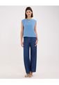 Blusa Escote Redondo  Para Mujer Azul Patprimo de Patprimo