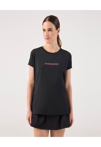 Camiseta Deportiva Con Estampado   Para Mujer Negro Patprimo Patprimo