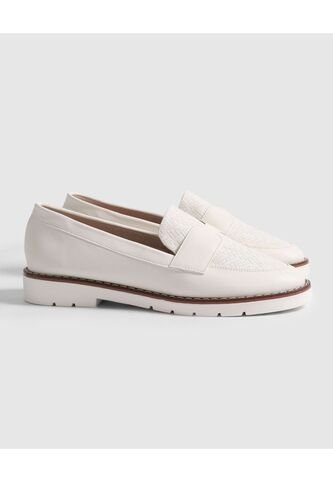 Mocasines Texturizados  Para Mujer Blanco Patprimo Patprimo