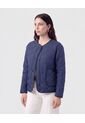 Chaqueta Acolchada Cuello Redondo   Para Mujer Azul Patprimo de Patprimo