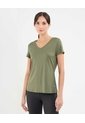 Camiseta Deportiva Cuello En V  Para Mujer Verde Patprimo de Patprimo