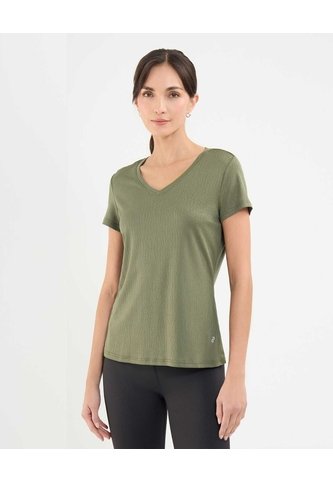 Camiseta Deportiva Cuello En V  Para Mujer Verde Patprimo Patprimo